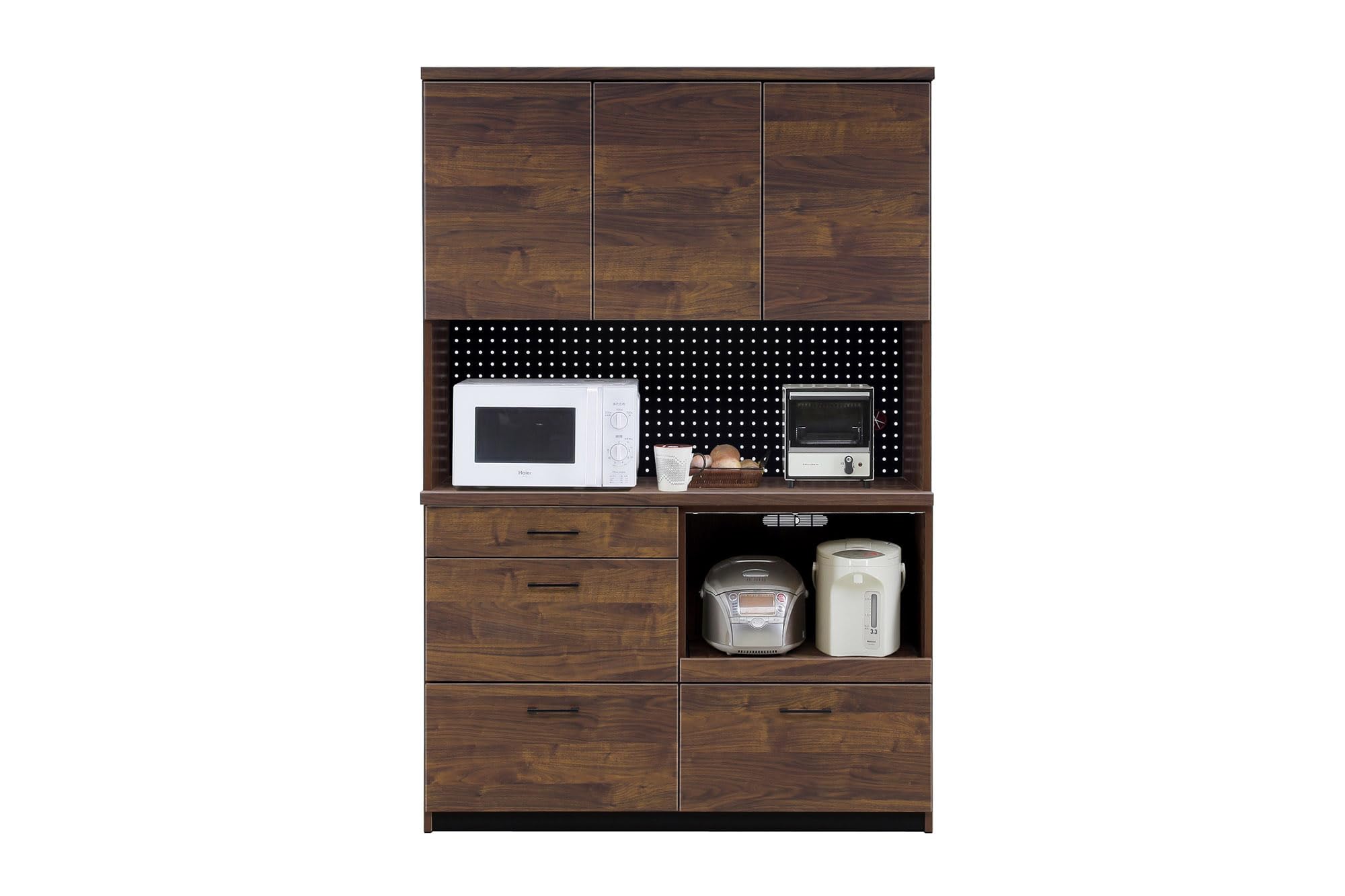 Amazon｜食器棚 大川家具 レンジ台 キッチンボード 幅120 奥行42